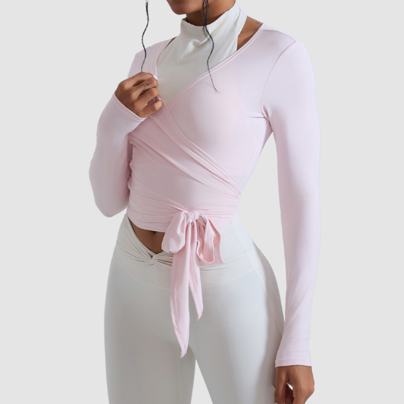 Long Sleeve Wrap Yoga Top