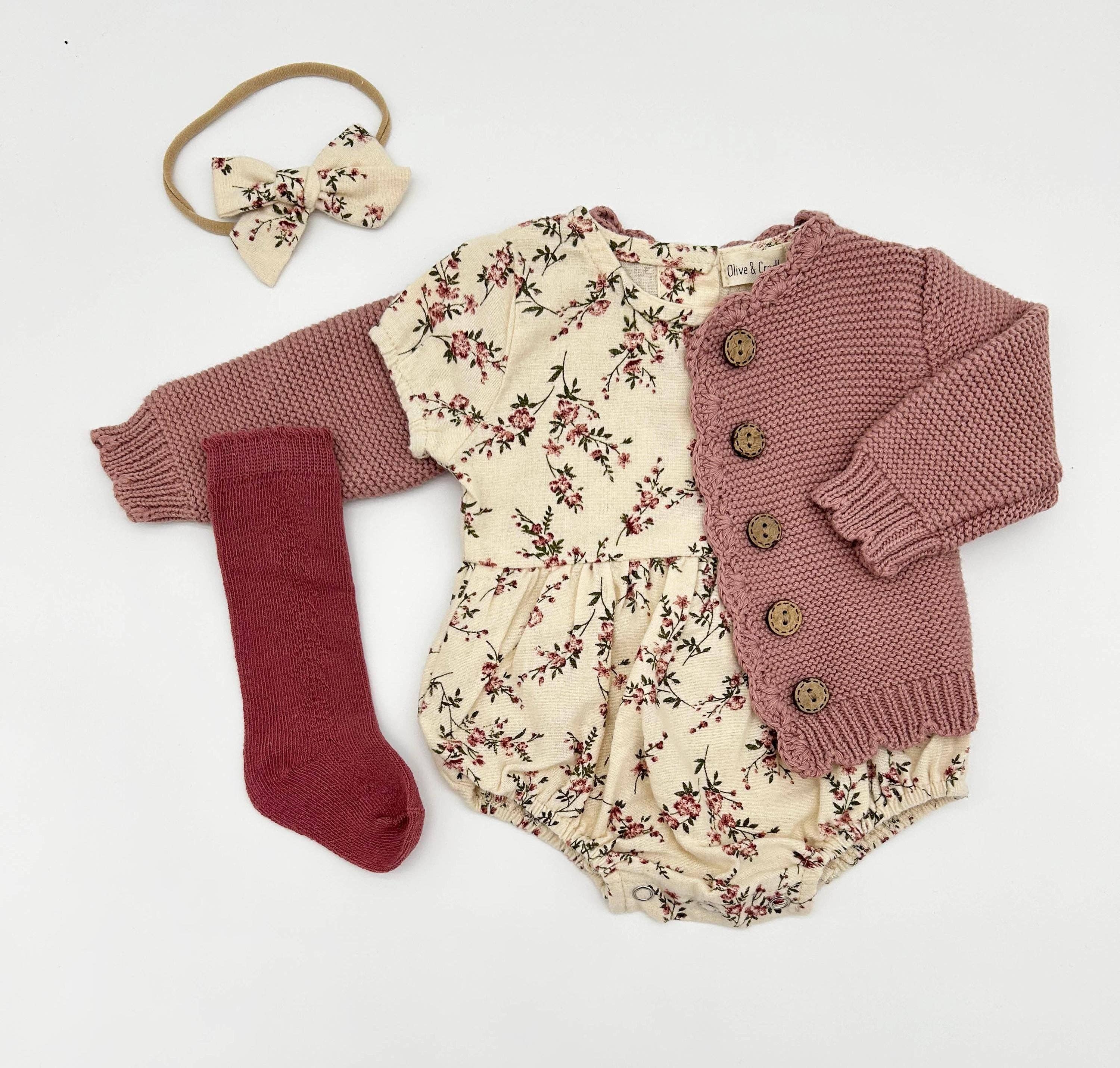 Anessa Romper Set: 2pc set (romper+bow) / Newborn (NB)US numeric