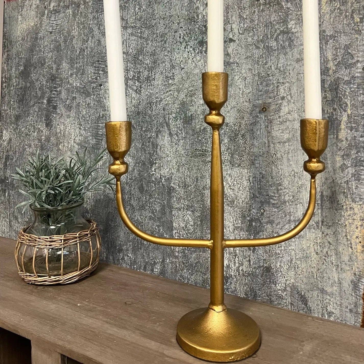 VINTAGE STYLE CANDELABRA: Gold