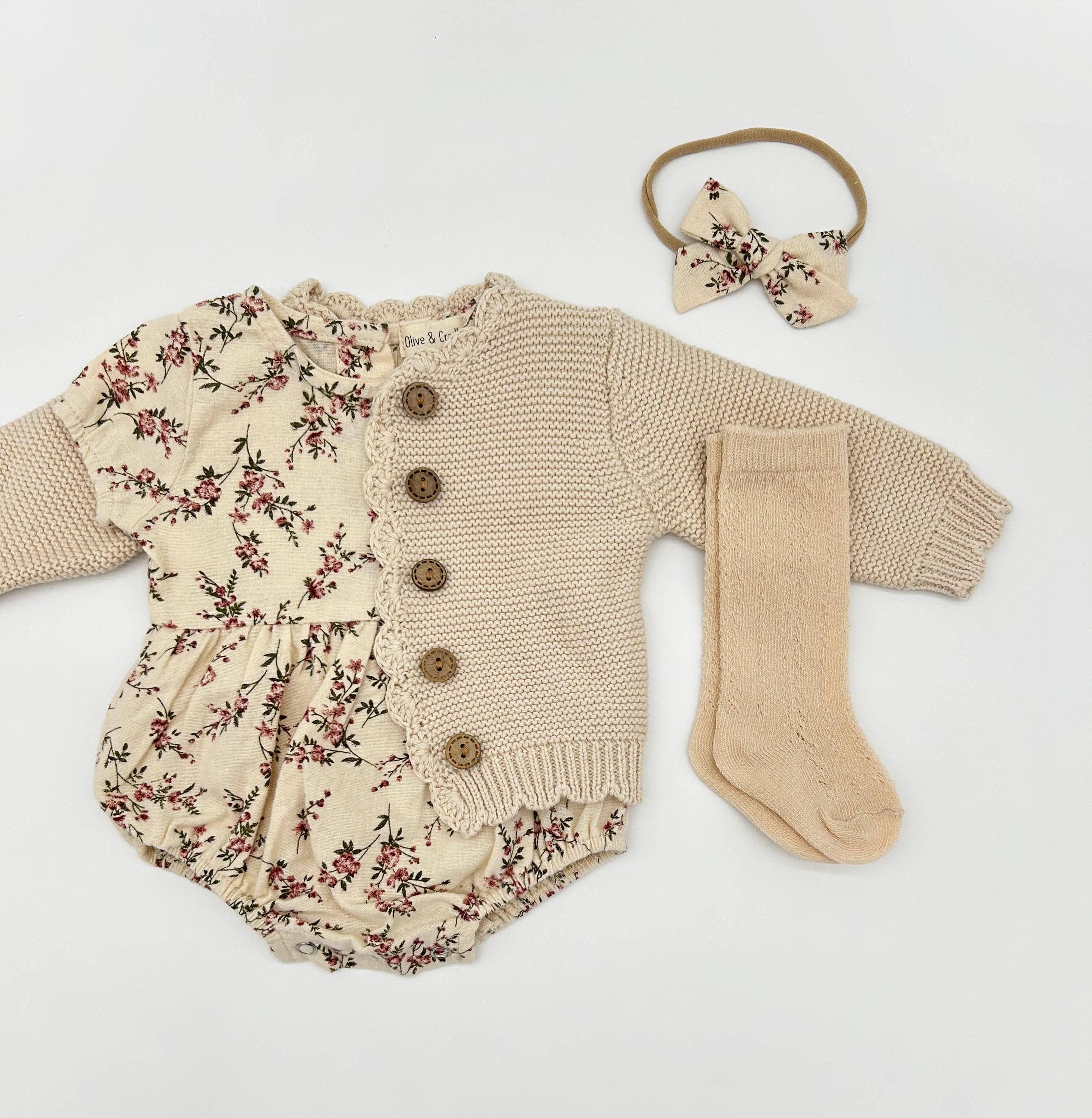 Anessa Romper Set: 2pc set (romper+bow)