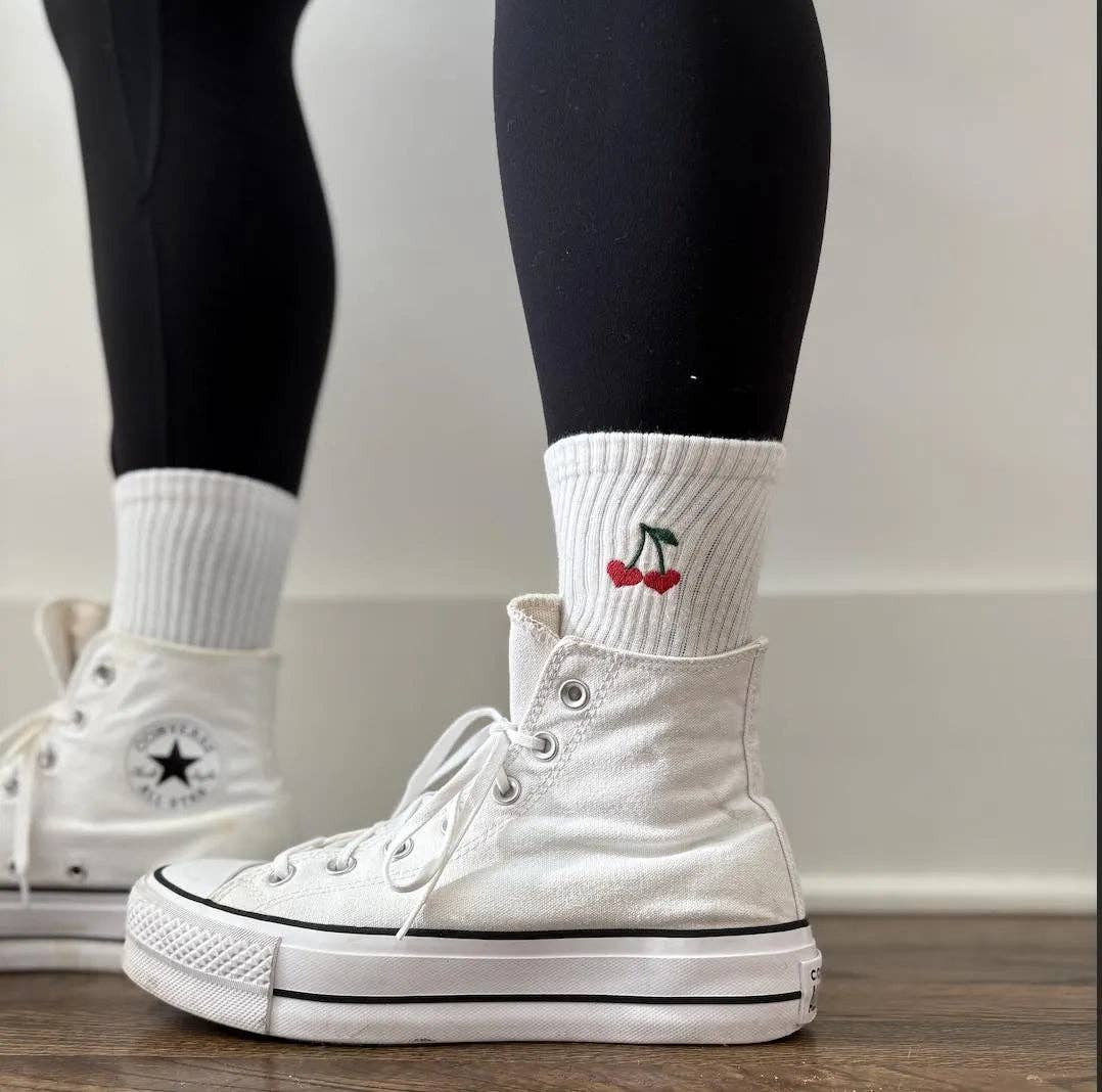 Cherry Heart Socks