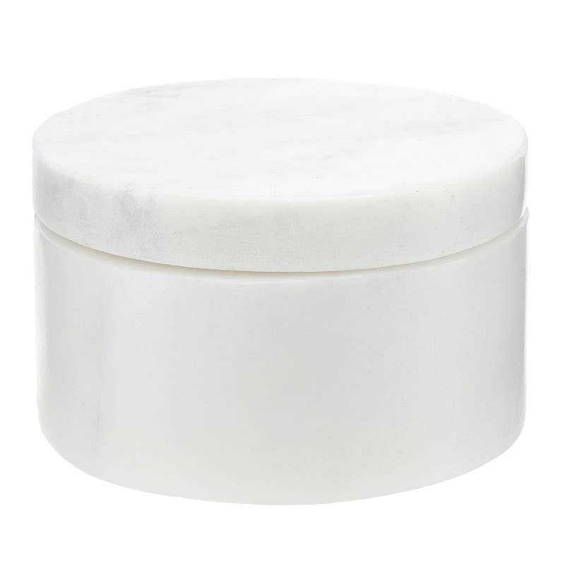 Marble Salt + Pepper Cellar: 3" Dia x 2" H