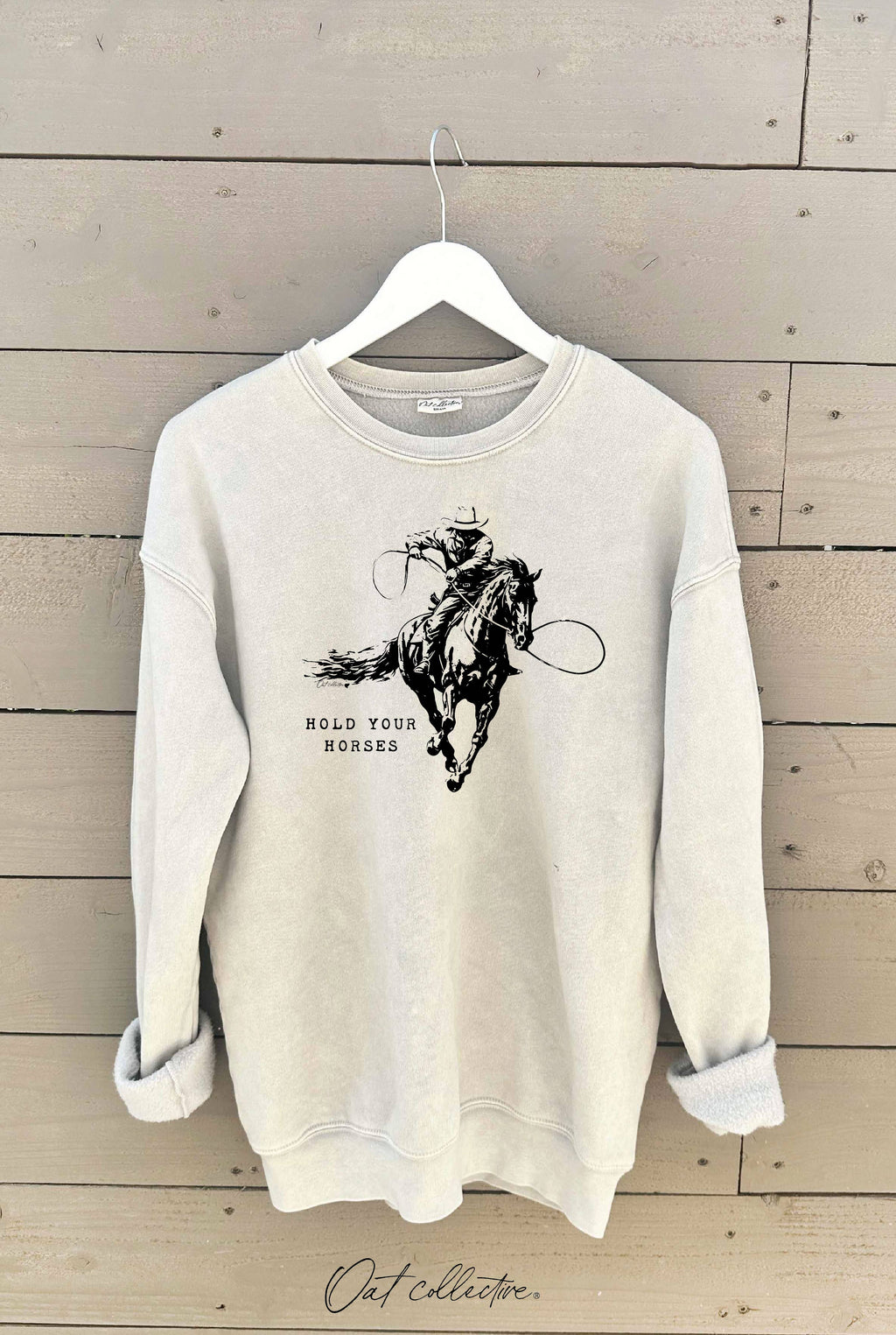 HOLD YOUR HORSES Mineral Graphic Sweatshirt: SOFT PINK