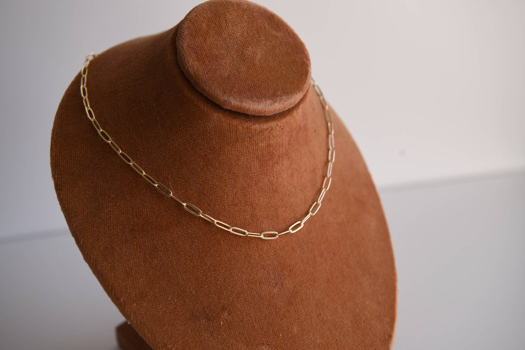 Amber Sunset Paperclip Chain Necklace