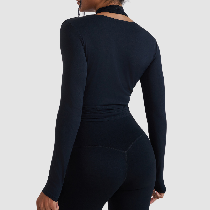 Long Sleeve Wrap Yoga Top