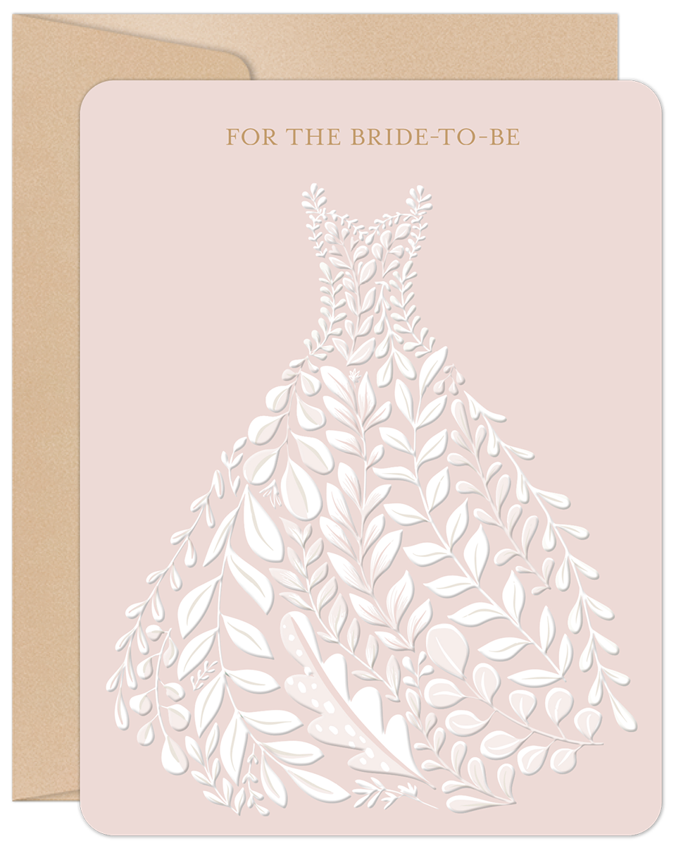 Bride to Be Wedding Dress Made of Vines Wedding Card