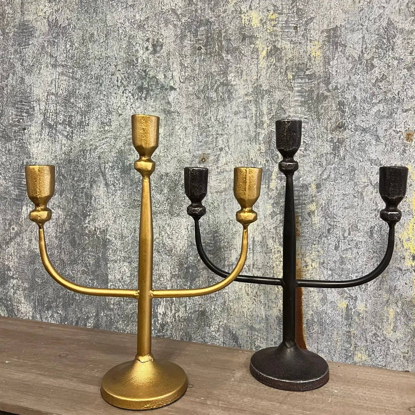 VINTAGE STYLE CANDELABRA: Gold