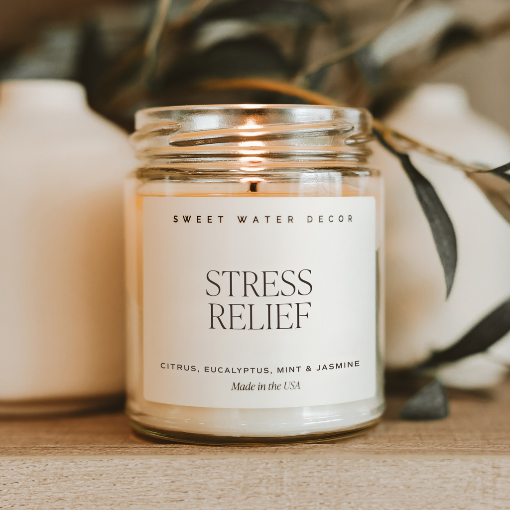 Stress Relief 9 oz Soy Candle - Home Decor & Gifts