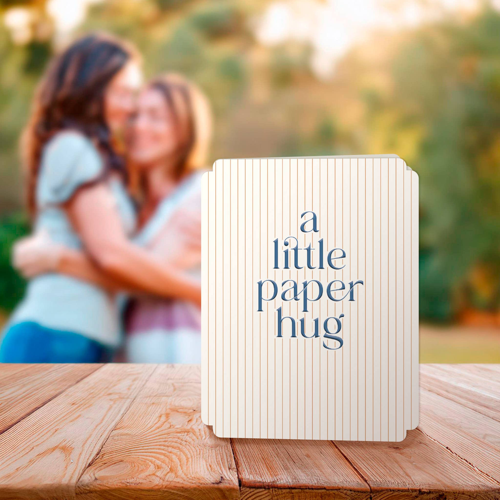A Little Paper Hug Striped Thank You Card