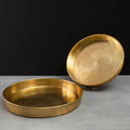 2-Piece Gold Hammered Trays
