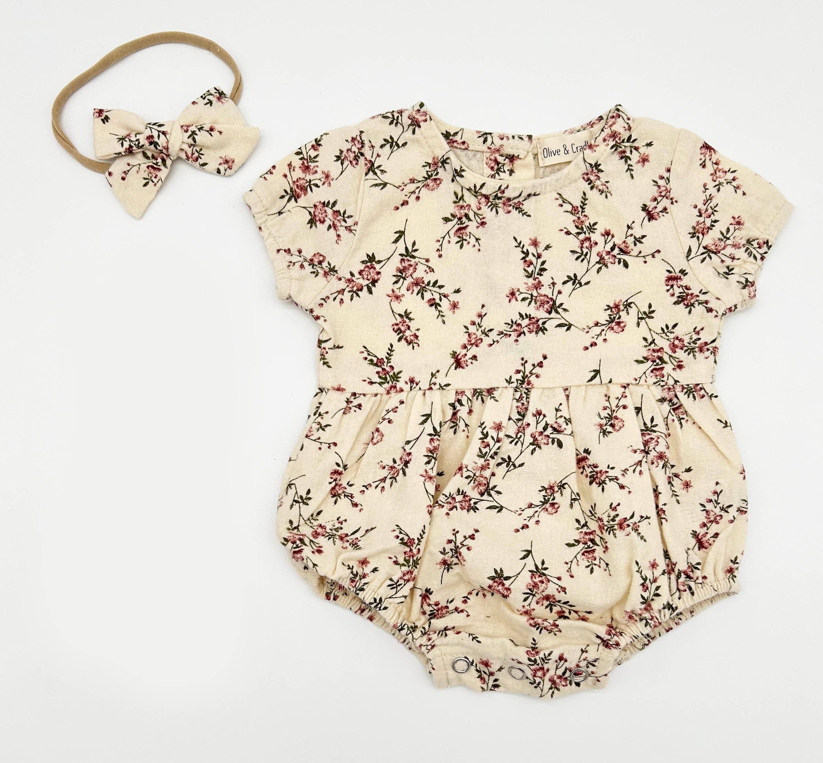 Anessa Romper Set: 2pc set (romper+bow) / 3-6 monthsUS numeric