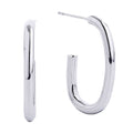14K Gold-Dipped Long Post Earring: WHITE GOLD / ONE SIZE