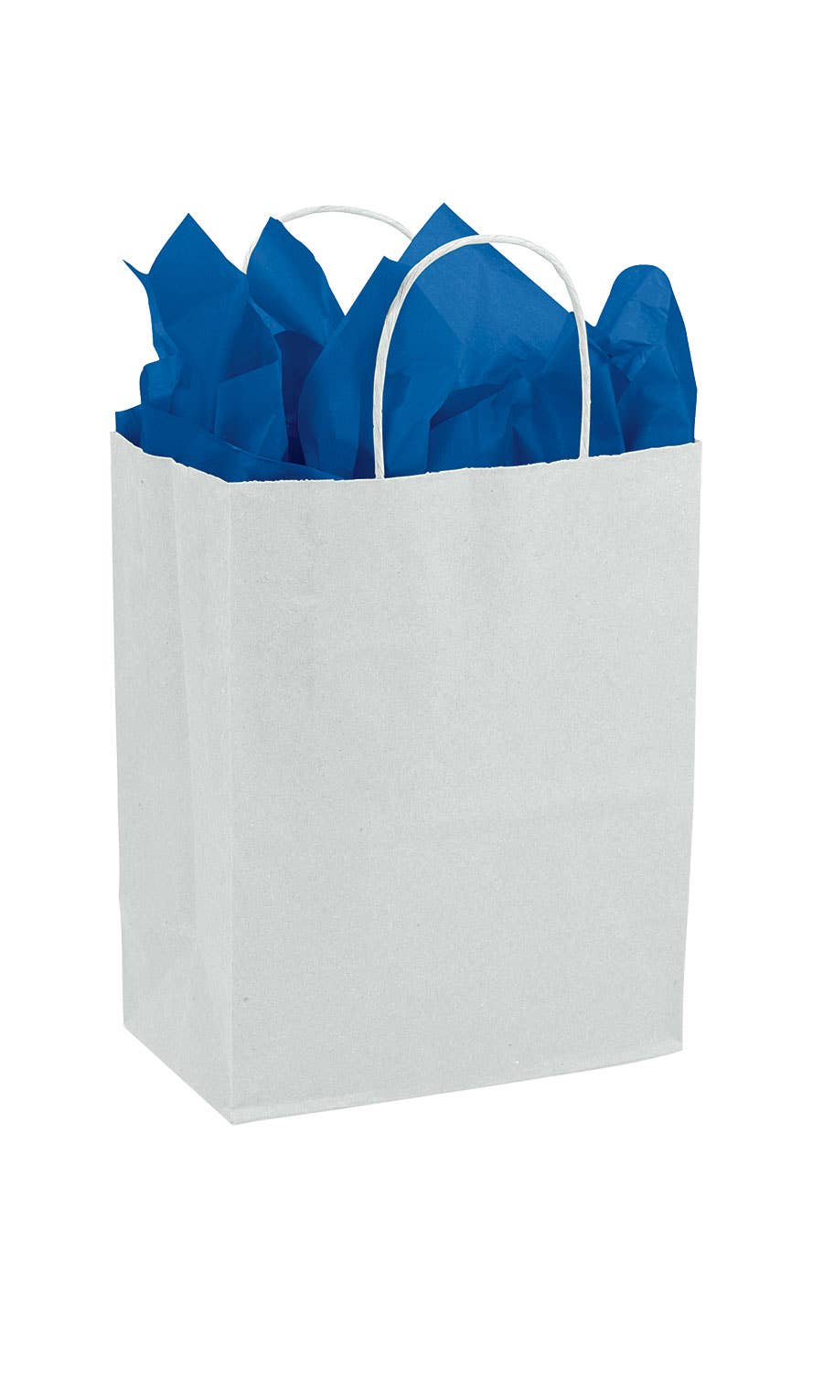 Kraft Paper Shopping Bags: White / Case of 100 / Large