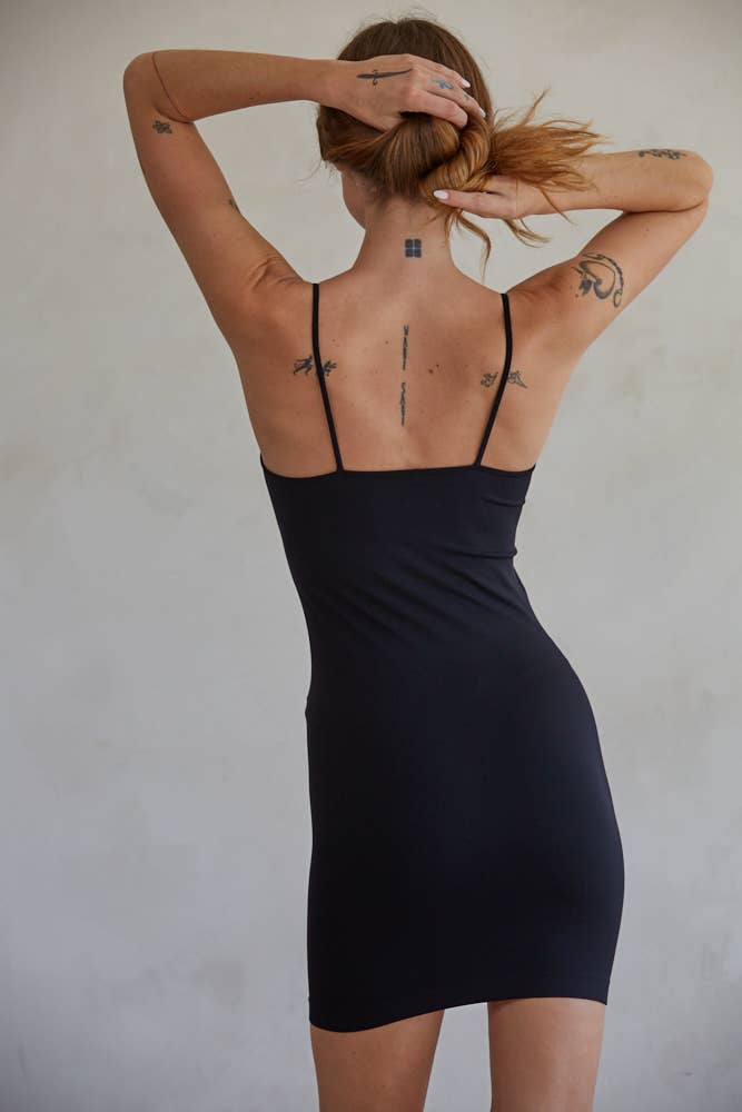 Seamless Cami Spaghetti Strap Sleeveless Slip Dress